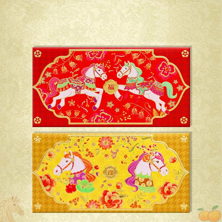 Buddha Stones 6pcs Multi-Color Chinese Red Envelope Get Rich Year Of The Horse 2026 New Year - 6Pcs Blessings and prosperity - image 9