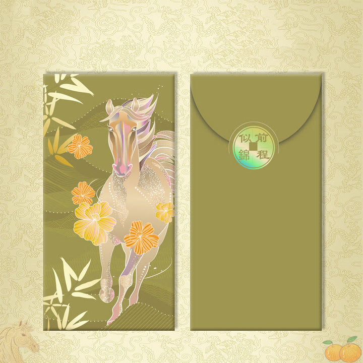 Buddha Stones 6pcs Multi-Color Chinese Red Envelope Get Rich Year Of The Horse 2026 New Year - 6Pcs Bright and successful future - image 16