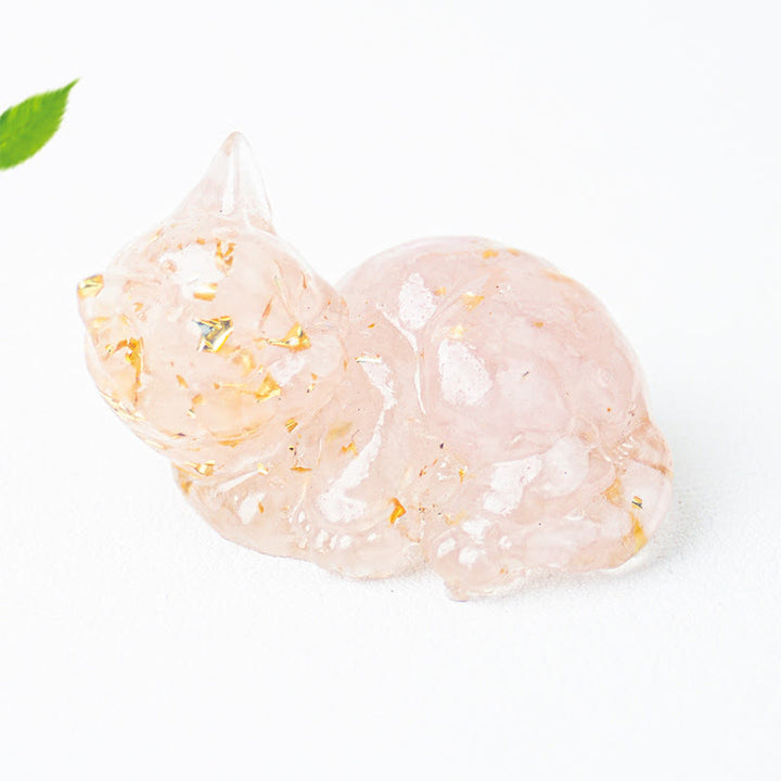 Buddha Stones Crystal Chip Epoxy Resin Small Cat Positive Decoration  - image 14