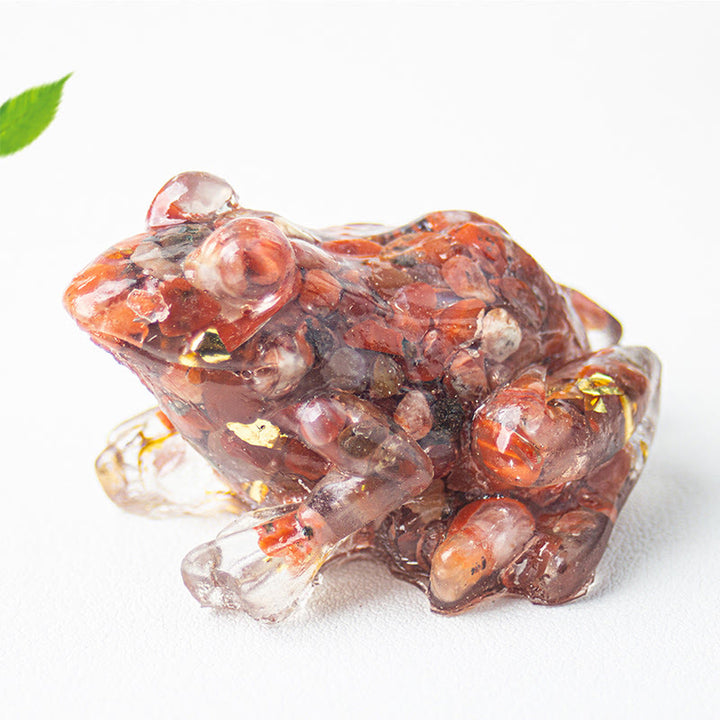 Buddha Stones Crystal Drip Resin Small Frog Passion Decoration Statue - image 29
