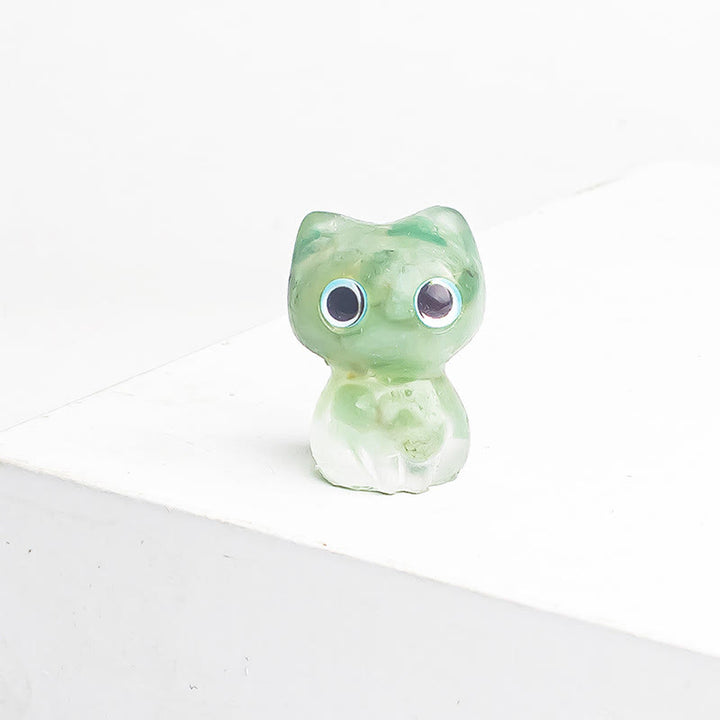 Buddha Stones Crystal Drip Resin Small Cat Purification Decoration Statue - image 19