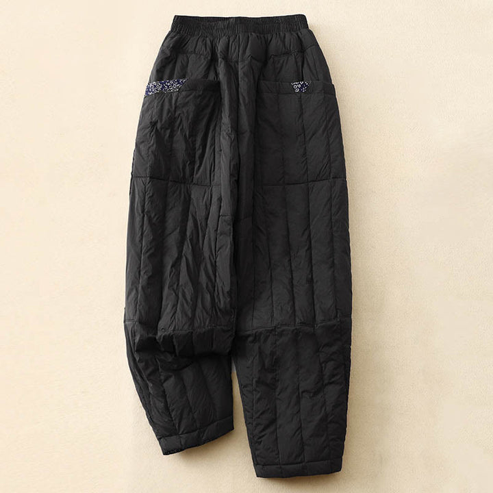 Buddha Stones Women's Winter Thermal Patchwork Pants With Pockets - Black - US8-10，UK/AU12-14，EU40-42 (2XL) - image 8