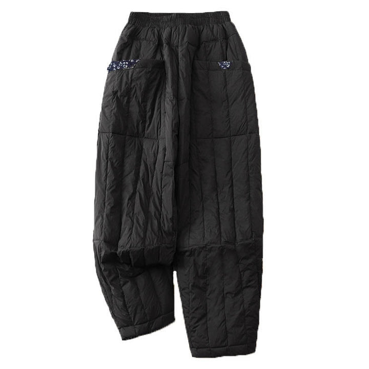 Buddha Stones Women's Winter Thermal Patchwork Cotton Pants With Pockets - image 12