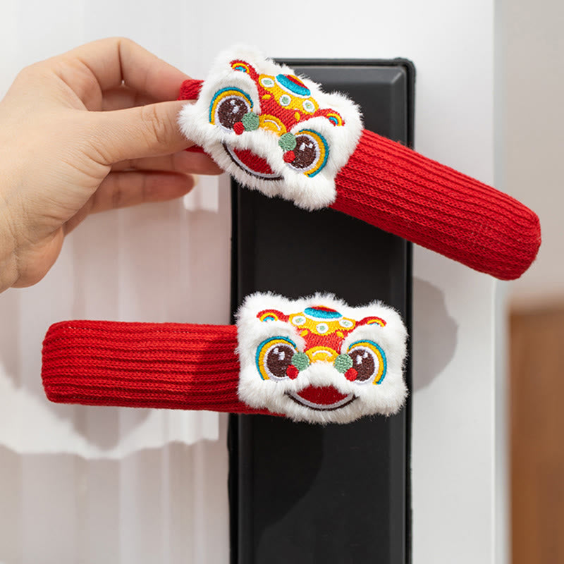 Buddha Stones Year of the Horse Dancing Lion Fu Character Door Handle Blessing Decoration - image 2