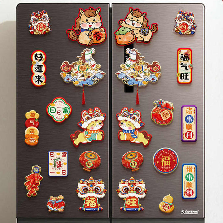 Buddha Stones Year of the Horse Refrigerator Fridge Full Magnet Back Blessings Decoration - image 19