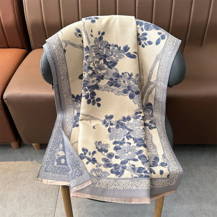 Buddha Stones Fall Peach Blossoms Branches Pattern Soft Scarf Shawl - image 12