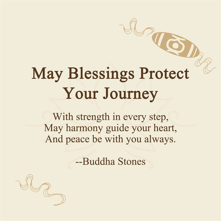 Buddha Stones "May Blessings Protect Your Journey" Dzi Bead Bracelet Includes Gift Message Card - image 2