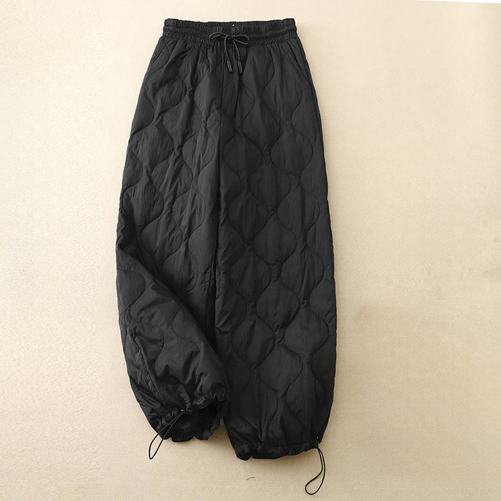 Buddha Stones Winter Curved Lines Warm Women's Ankle-length Pants With Pockets - Black - US6，UK/AU10，EU38 (2XL) - image 8
