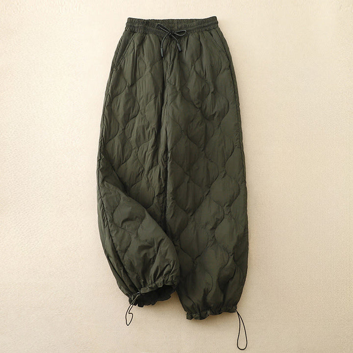 Buddha Stones Winter Curved Lines Warm Women's Ankle-length Pants With Pockets - DarkOliveGreen - US6，UK/AU10，EU38 (2XL) - image 13