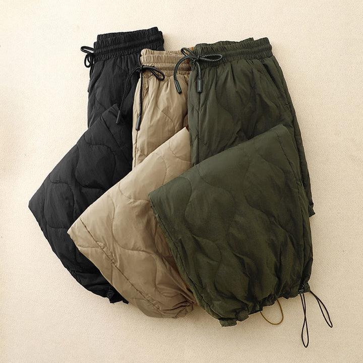 Buddha Stones Winter Curved Lines Warm Women's Ankle-length Pants With Pockets - image 17