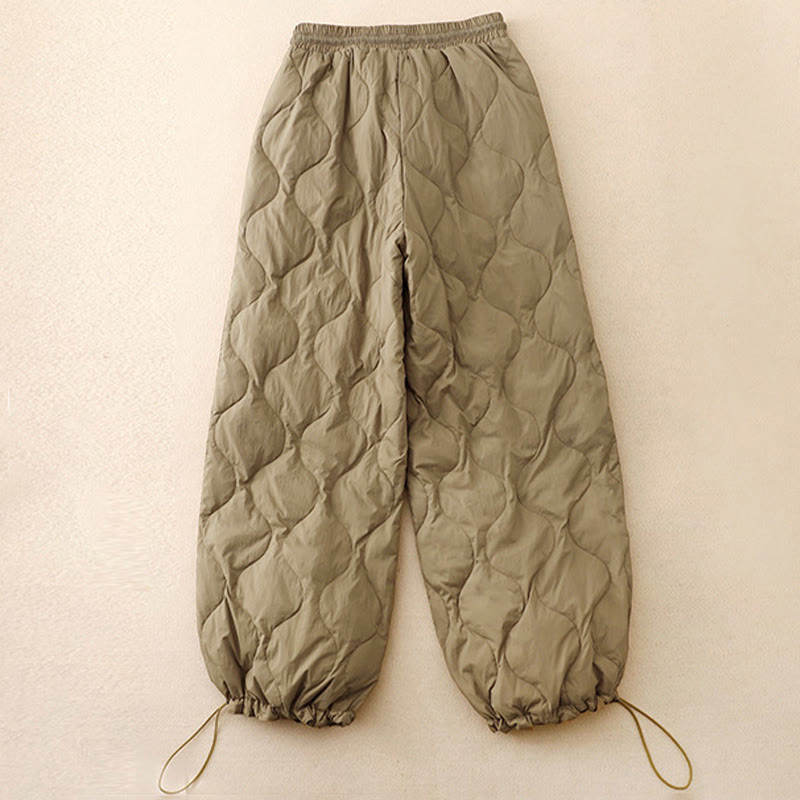Buddha Stones Winter Curved Lines Warm Women's Ankle-length Pants With Pockets - image 1