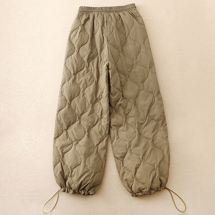 Buddha Stones Winter Curved Lines Warm Women's Ankle-length Pants With Pockets - image 1