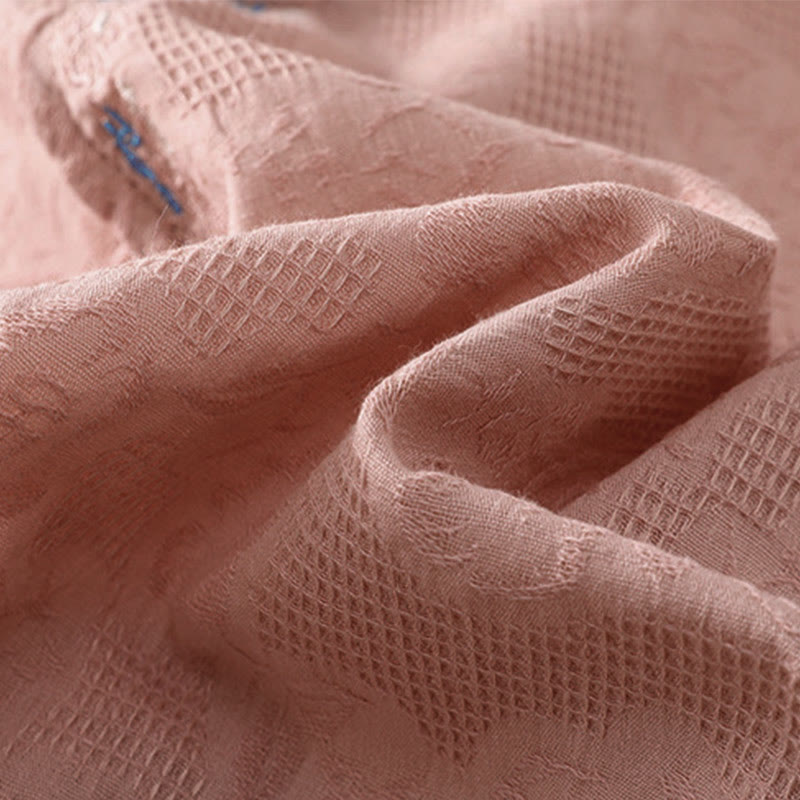 Buddha Stones Fall Embroidery Asymmetrical Design Frog-Button Women's Cotton Long Sleeve Shirt - image 19