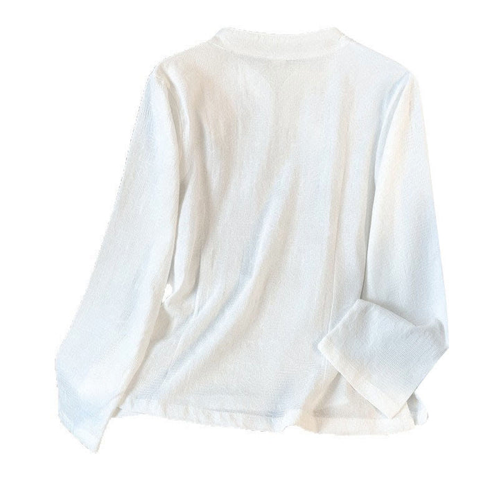 Buddha Stones Commute Jacquard Chinese Frog-Button Mandarin Collar Long Sleeve Women's Shirt - image 19