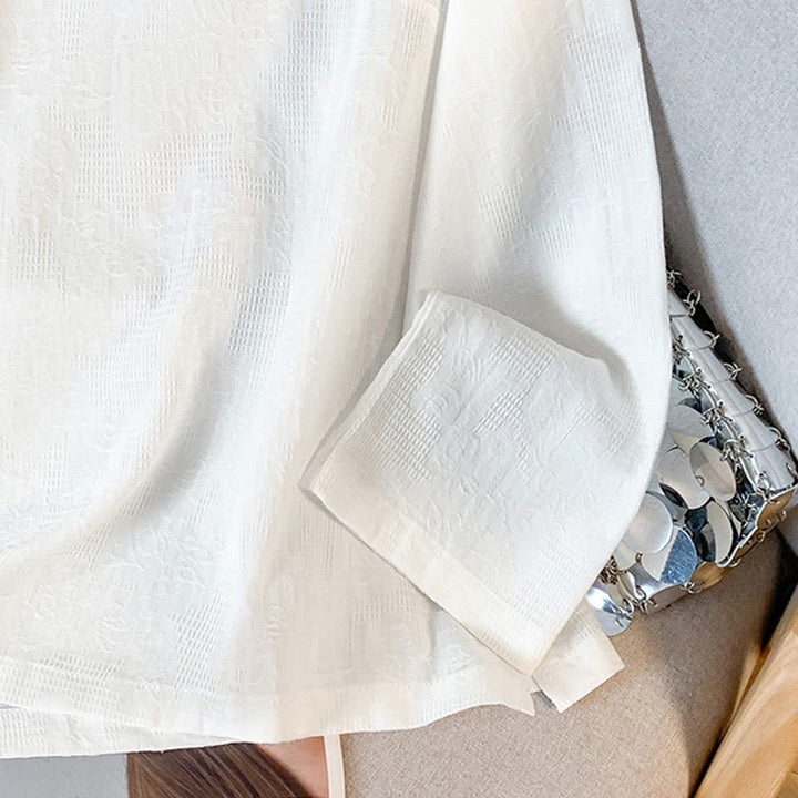 Buddha Stones Commute Jacquard Chinese Frog-Button Mandarin Collar Long Sleeve Women's Shirt - image 17