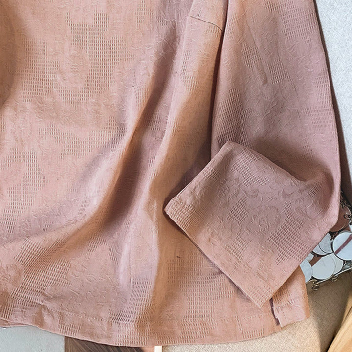 Buddha Stones Commute Jacquard Chinese Frog-Button Mandarin Collar Long Sleeve Women's Shirt - image 26
