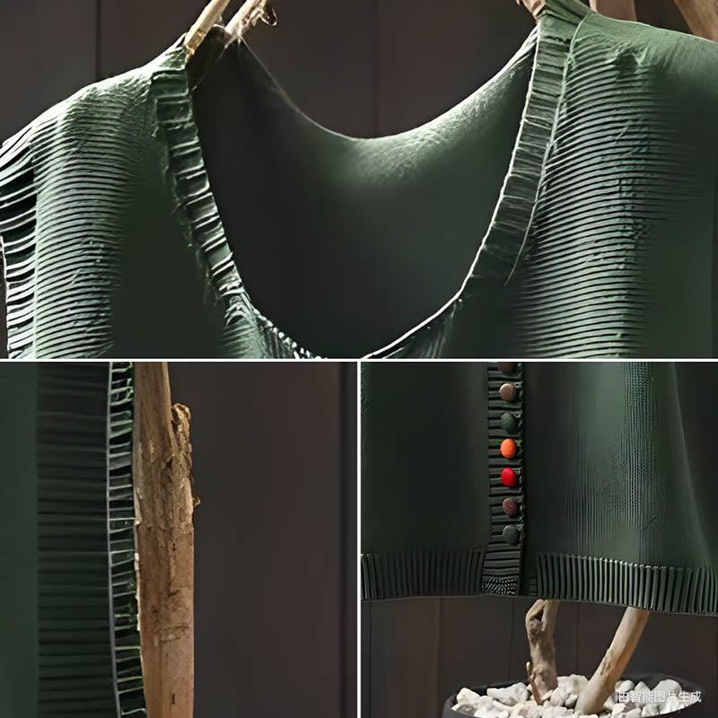 Buddha Stones Colorful Buttons Women's Sleeveless Cotton Knitted Vest Waistcoat - image 8