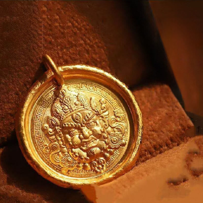 Buddha Stones Yellow Jambhala Copper Wealth Prosperity Chain Pendant Necklace - image 0