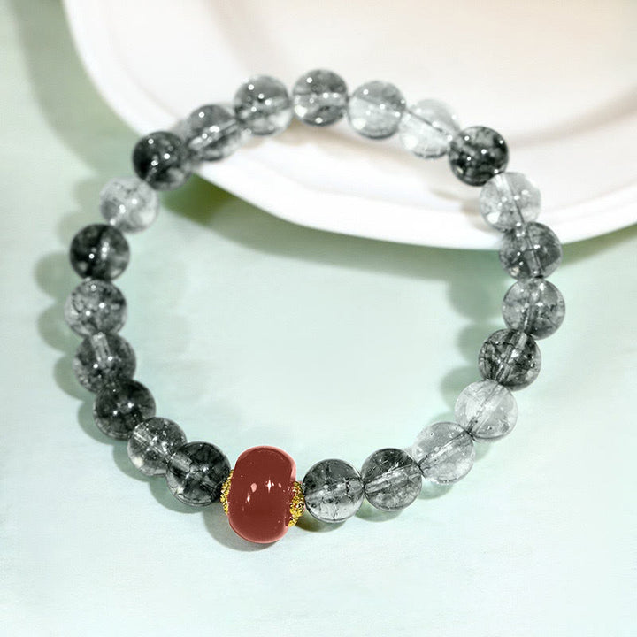 Buddha Stones Green Phantom Red Agate Positive Bracelet - Green Phantom Red Agate(Wrist Circumference:14-16cm) - image 0