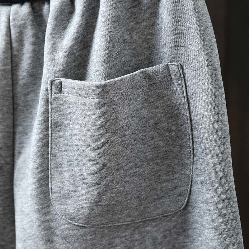 Buddha Stones Fall Solid Color-Blocked Women's Cotton Pants With Pockets - image 9