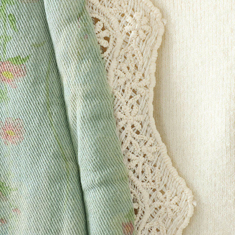 Buddha Stones Winter Lace Patchwork Long Sleeve Cotton Women's Thermal Jacket With Pockets - image 19