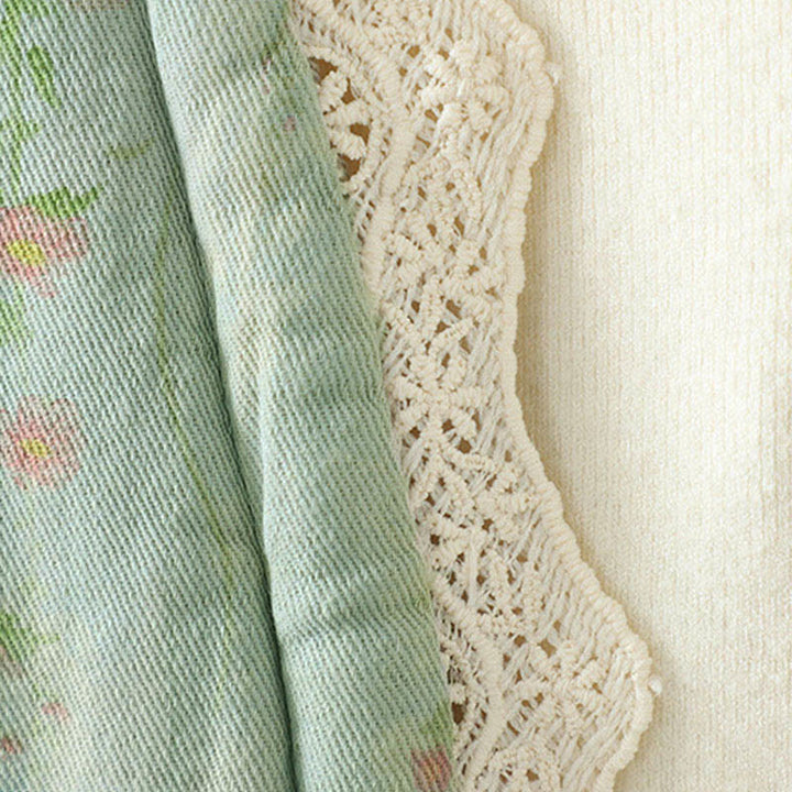 Buddha Stones Winter Lace Patchwork Long Sleeve Cotton Women's Thermal Jacket With Pockets - image 19