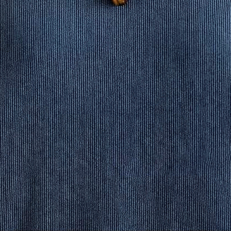 Buddha Stones Fall Plain DarkBlue Long Sleeve Corduroy Midi Dress With Pockets - image 9