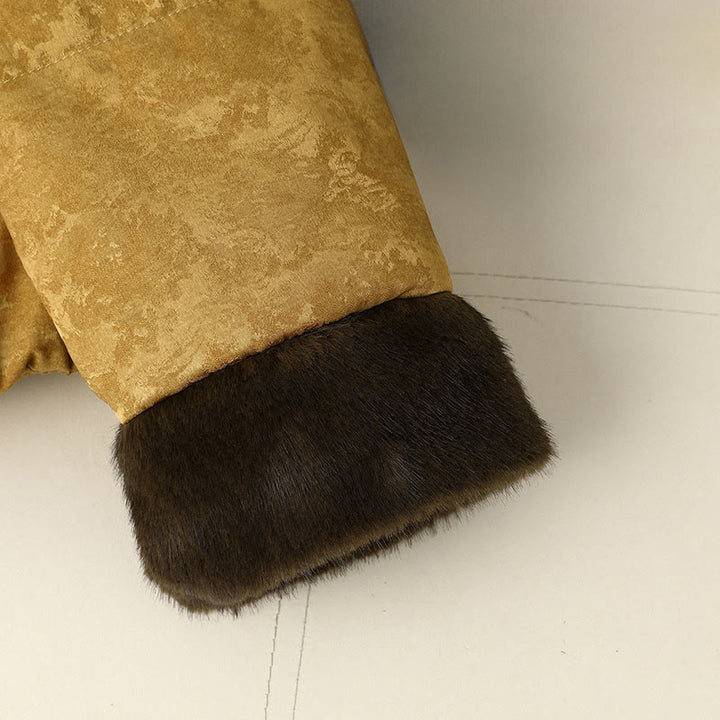 Buddha Stones Frog-button Dark Pattern Jacquard Women's Long Sleeve Thickened Jacket With Pockets - image 4