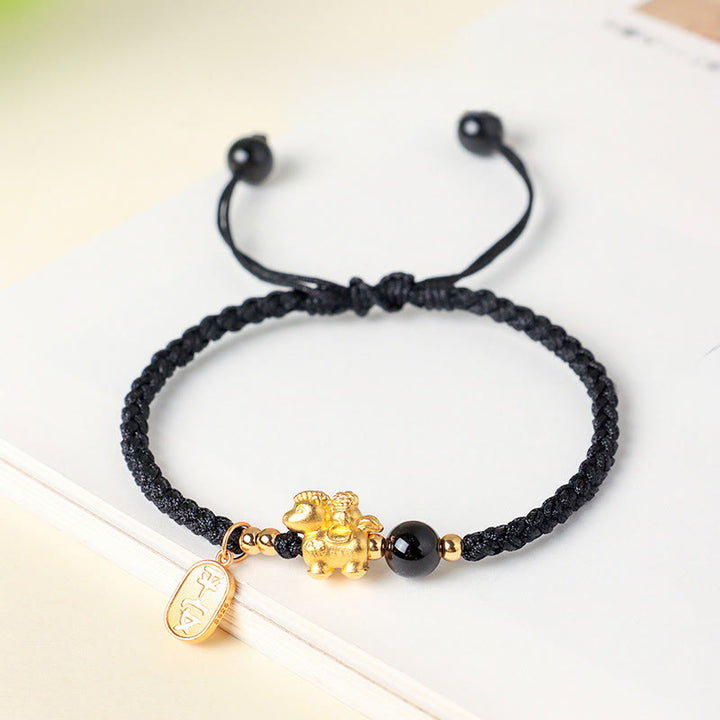 Buddha Stones 999 Sterling Silver Year Of The Horse Peaceful And Rich Success String Bracelet - Black(Wrist Circumference: 14-18cm) - image 7