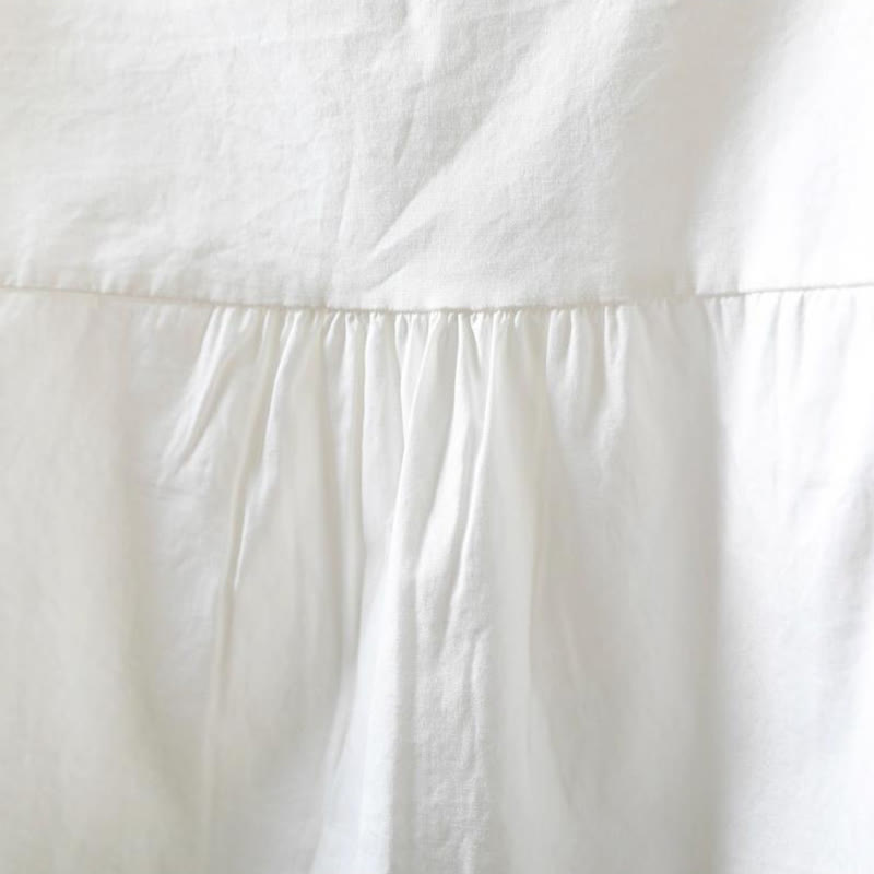 Buddha Stones Fall White Accordion Pleat Design Buttons Women's Cotton Long Sleeve Shirt - image 6