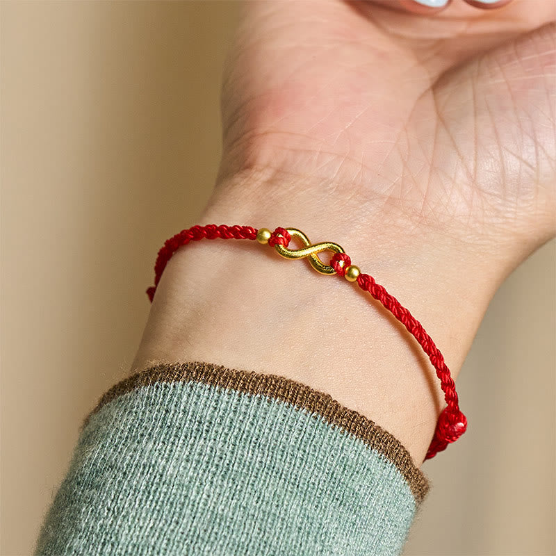 Buddha Stones "May Endless Luck Find You" Infinity Charm Brass Red String Bracelet Includes Gift Message Card - image 12