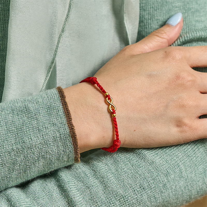 Buddha Stones "May Endless Luck Find You" Infinity Charm Brass Red String Bracelet Includes Gift Message Card - image 10