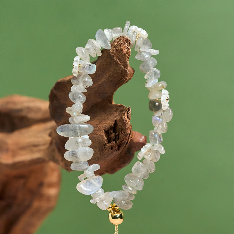 Buddha Stones Irregular Crystal Flower Design Amethyst White Crystal Balance Bracelet - image 20