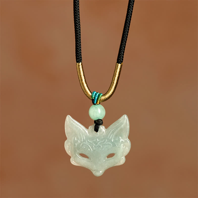 Buddha Stones Fox Mask Prosperity Luck Rope Necklace Pendant - image 4