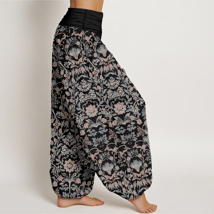 Buddha Stones Pure Cotton Complicated Flower Leaves Vine Pattern Women's Elastic Waist Harem Pants - image 2