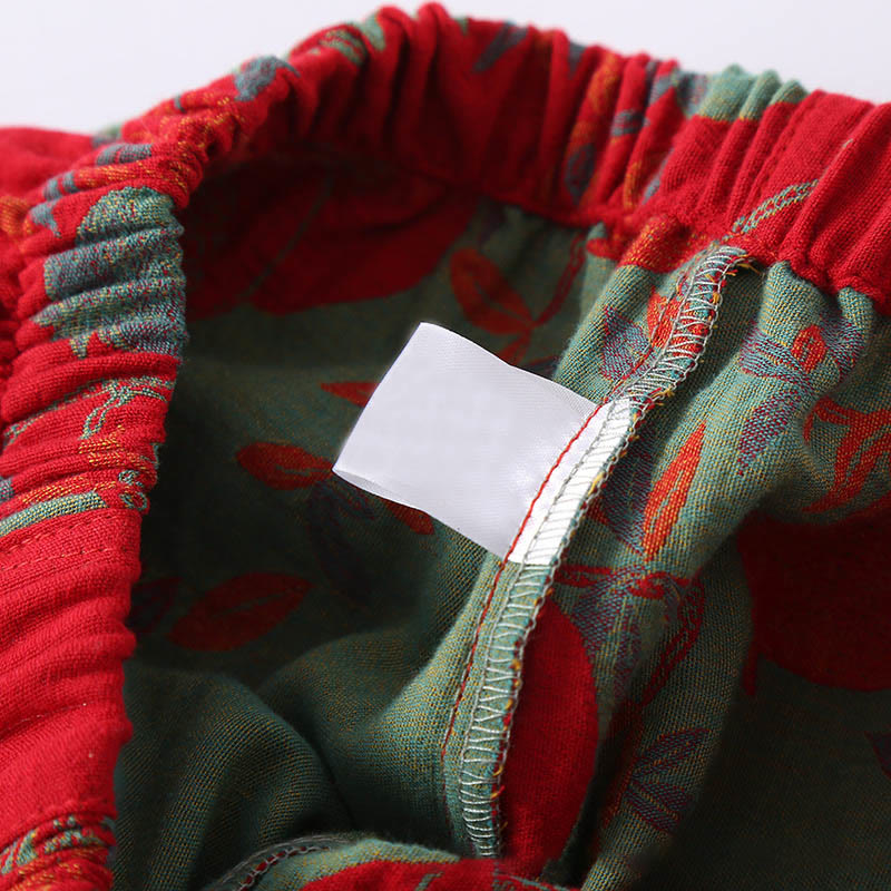 Buddha Stones 2pcs Patchwork Long Sleeve Frog-Button Shirt Pants With Pockets Pure Cotton Set  - image 12