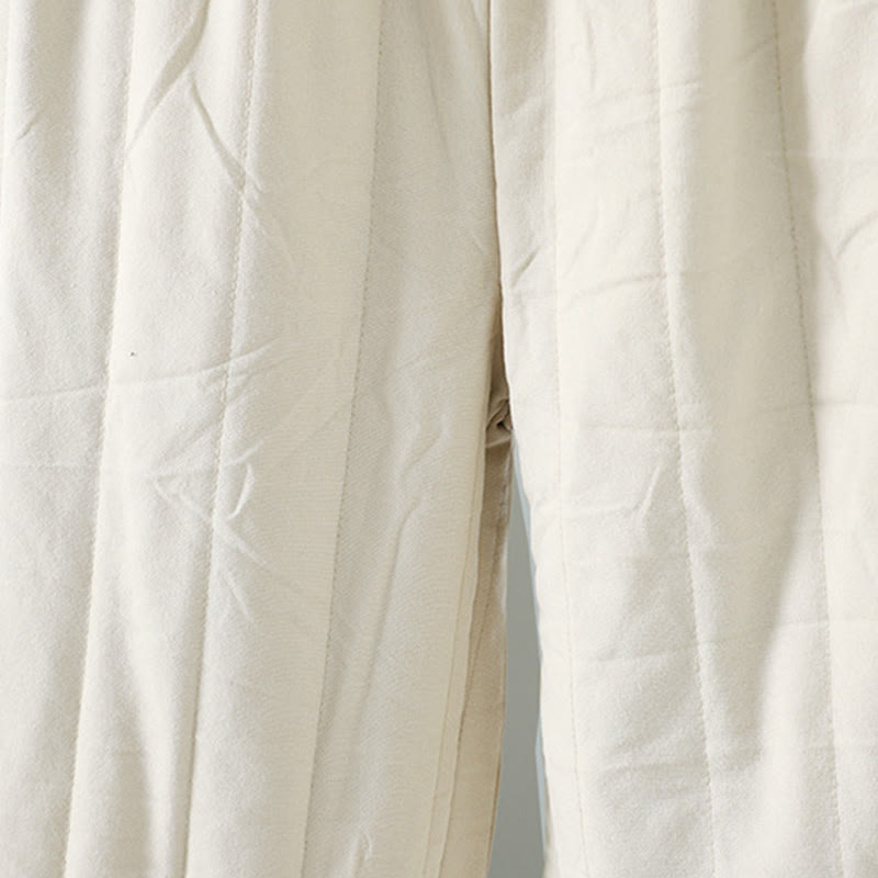 Buddha Stones Women's Ethnic Embroidery Flower Thermal Cotton Pants With Pockets - image 8