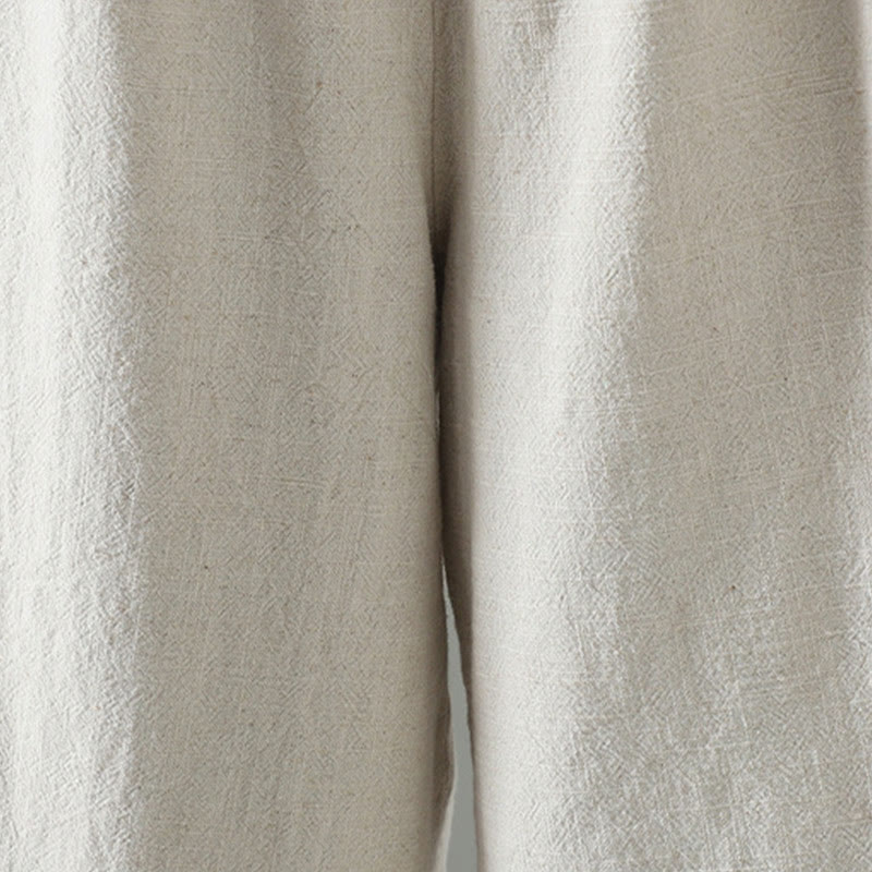 Buddha Stones Women's Pure Color Lace Patchwork Drawstring Thermal Cotton Pants With Pockets - image 21