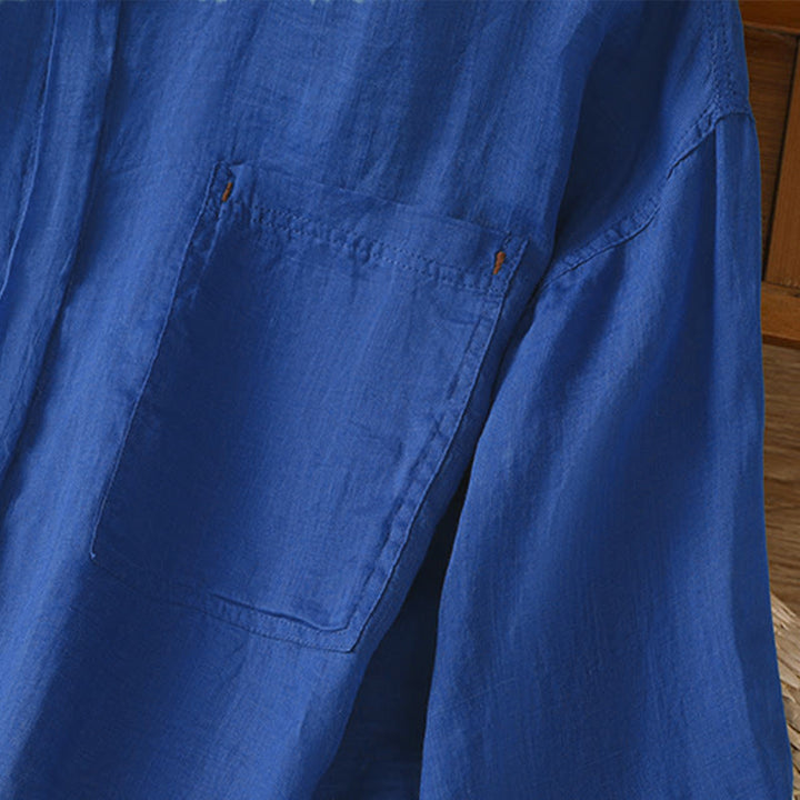 Buddha Stones Fall Commute Lapel Women's Long Sleeve Shirt With Pocket - image 23