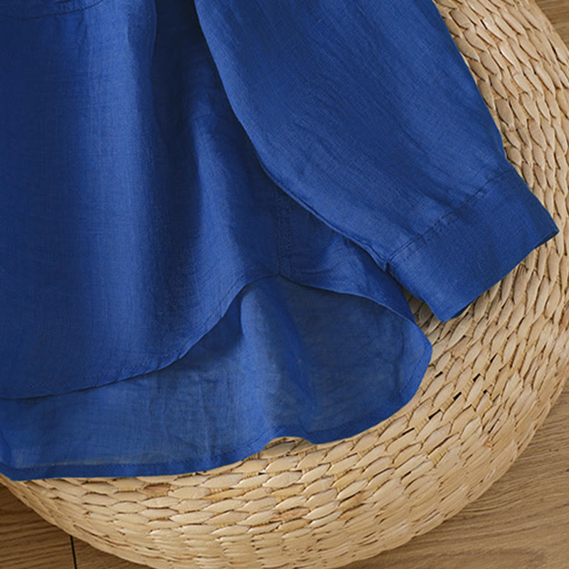 Buddha Stones Fall Commute Lapel Women's Long Sleeve Shirt With Pocket - image 25