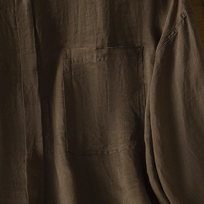 Buddha Stones Fall Commute Lapel Women's Long Sleeve Shirt With Pocket - image 15