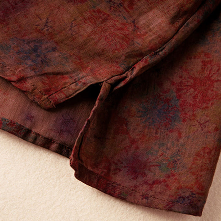 Buddha Stones Spring V-Neck Printed Floral Pattern Women's Long Sleeve Shirt - image 22