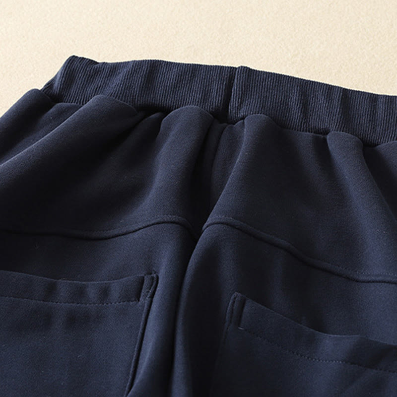Buddha Stones Midnightblue Zipper Thermal Fleece-lined Women's Wide Leg Pants With Pockets - image 3
