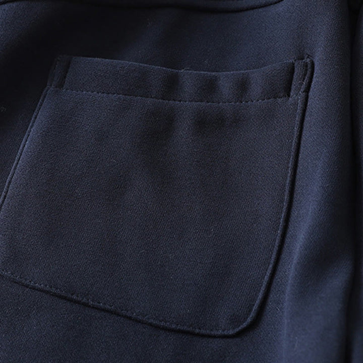 Buddha Stones Midnightblue Zipper Thermal Fleece-lined Cotton Women's Wide Leg Pants With Pockets - image 7