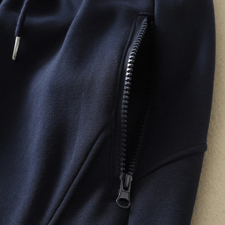 Buddha Stones Midnightblue Zipper Thermal Fleece-lined Women's Wide Leg Pants With Pockets - image 4