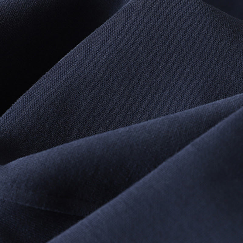 Buddha Stones Midnightblue Zipper Thermal Fleece-lined Cotton Women's Wide Leg Pants With Pockets - image 6