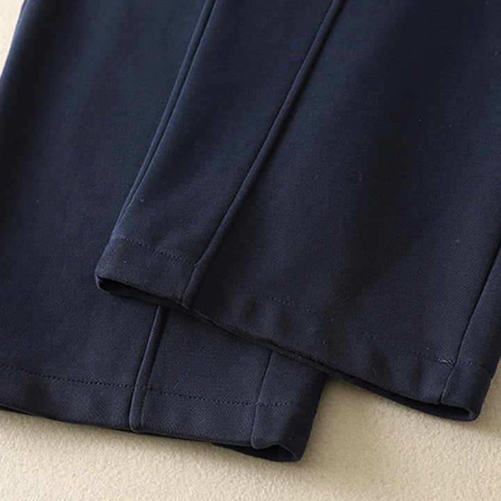 Buddha Stones Midnightblue Zipper Thermal Fleece-lined Women's Wide Leg Pants With Pockets - image 9