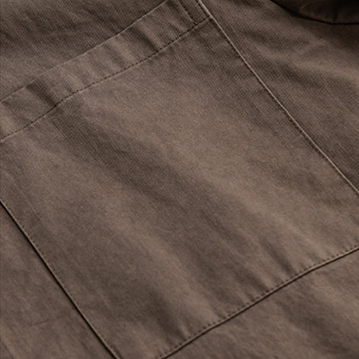 Buddha Stones Spring Plaid Pattern Fake Two-piece Long Sleeve Men's Cotton Jacket With Pocket - image 15