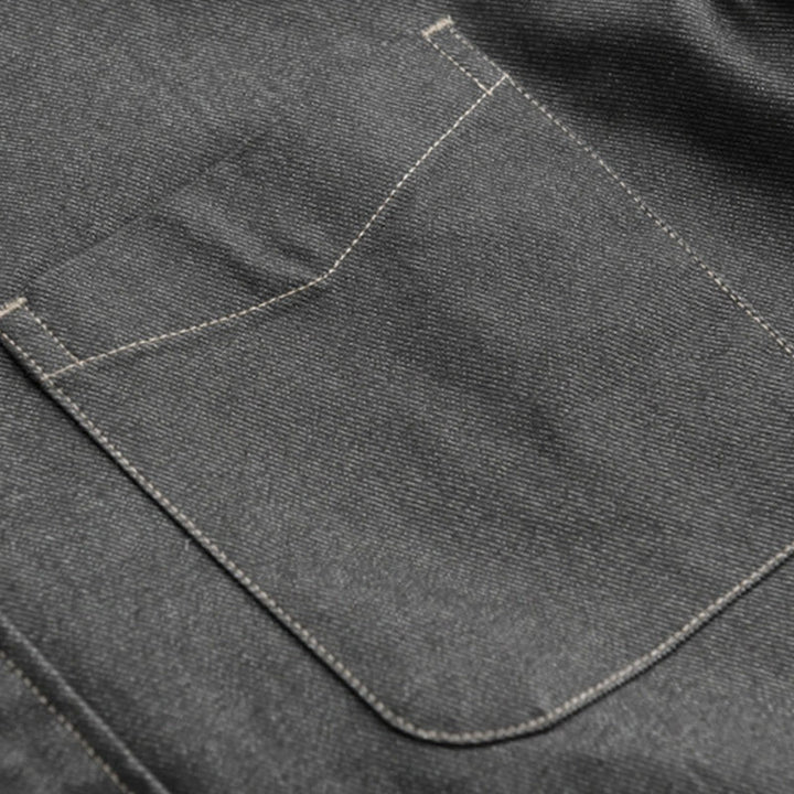 Buddha Stones Fall Plain Buttons Long Sleeve Men's Cotton Jacket With Pocket - image 11