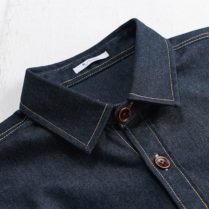 Buddha Stones Fall Plain Buttons Long Sleeve Men's Cotton Jacket With Pocket - image 2